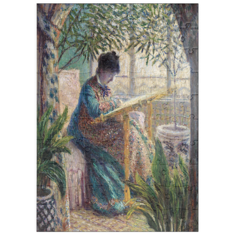 puzzleplate Madame Monet Embroidering (1875) by Claude Monet 100 Puzzle
