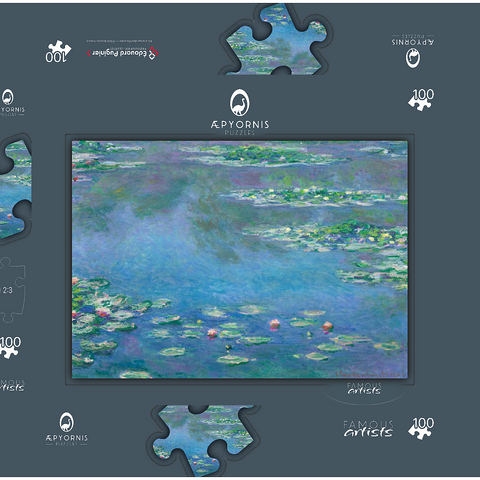 Water Lilies (1840–1926) by Claude Monet 100 Puzzle Schachtel 3D Modell