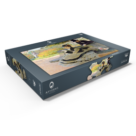 Darstellung des Puzzle Motivs Camille Monet (1847-1879) on a Garden Bench (1873) by Claude Monet - Puzzleteile: 1000