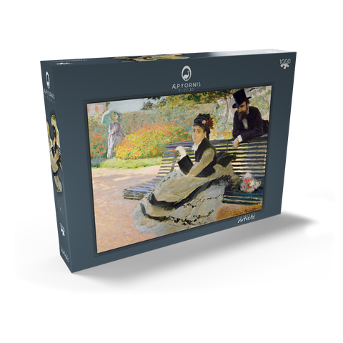Camille Monet (1847–1879) on a Garden Bench (1873) by Claude Monet 1000 Puzzle Schachtel Ansicht2