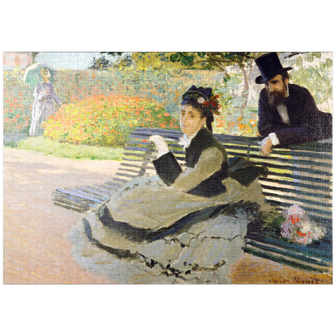 puzzleplate Camille Monet (1847–1879) on a Garden Bench (1873) by Claude Monet 1000 Puzzle