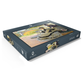 Darstellung des Puzzle Motivs Camille Monet (1847-1879) on a Garden Bench (1873) by Claude Monet - Puzzleteile: 100