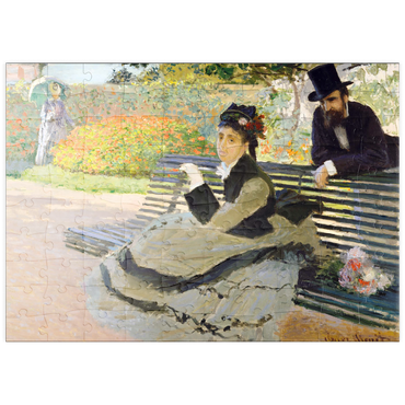 puzzleplate Camille Monet (1847–1879) on a Garden Bench (1873) by Claude Monet 100 Puzzle