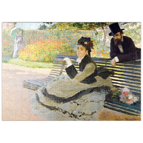 Darstellung des Puzzle-Motivs Camille Monet (1847-1879) on a Garden Bench (1873) by Claude Monet – Puzzleteile: 200
