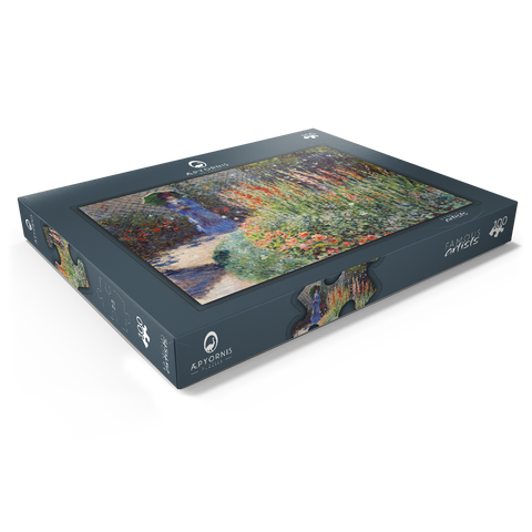 Claude Monet's Rounded Flower Bed (1876) 100 Puzzle Schachtel Ansicht1