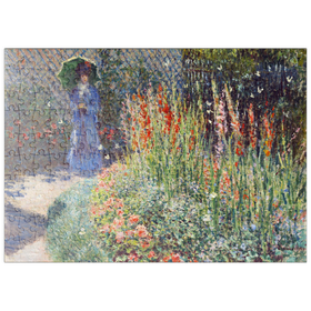 Darstellung des Puzzle-Motivs Claude Monet's Rounded Flower Bed (1876) – Puzzleteile: 200