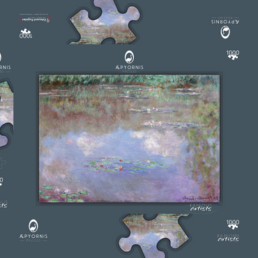 Claude Monet's The Water Lily Pond (Clouds) (1903) 1000 Puzzle Schachtel 3D Modell