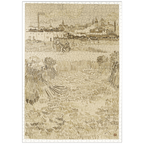 Darstellung des Puzzle-Motivs Arles: View from the Wheatfields (1888) by Vincent van Gogh – Puzzleteile: 1000