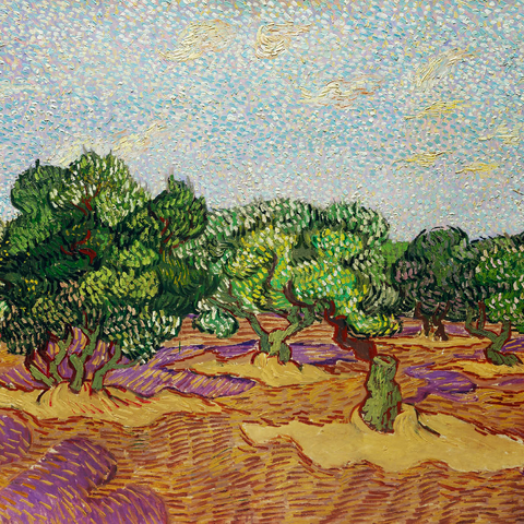 Olive Trees (1889) by Vincent van Gogh 1000 Puzzle 3D Modell