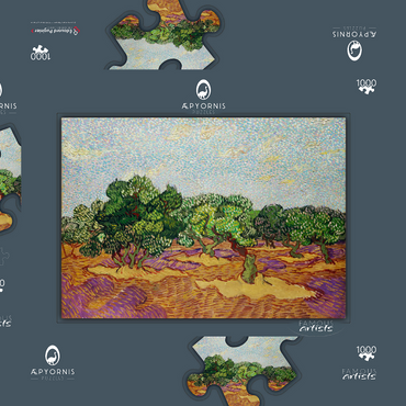 Olive Trees (1889) by Vincent van Gogh 1000 Puzzle Schachtel 3D Modell