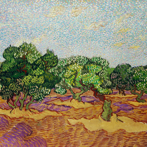 Olive Trees (1889) by Vincent van Gogh 100 Puzzle 3D Modell