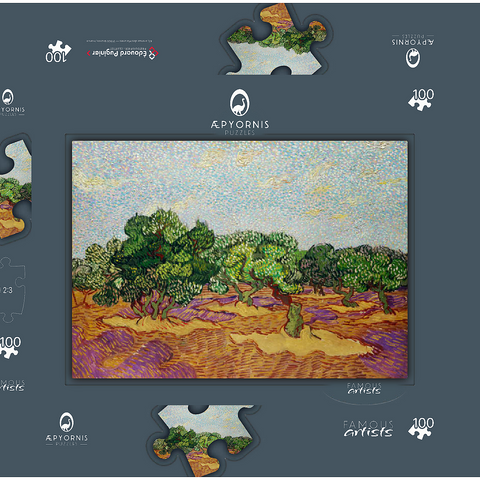 Olive Trees (1889) by Vincent van Gogh 100 Puzzle Schachtel 3D Modell