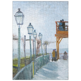 Darstellung des Puzzle Motivs Terrace and Observation Deck at the Moulin de Blute-Fin, Montmartre (1887) by Vincent van Gogh - Puzzleteile: 500