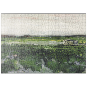 Darstellung des Puzzle Motivs Landscape with Wheelbarrow (1883) by Vincent van Gogh - Puzzleteile: 500