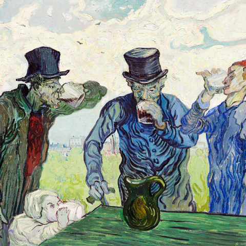 The Drinkers (1890) by Vincent van Gogh 100 Puzzle 3D Modell