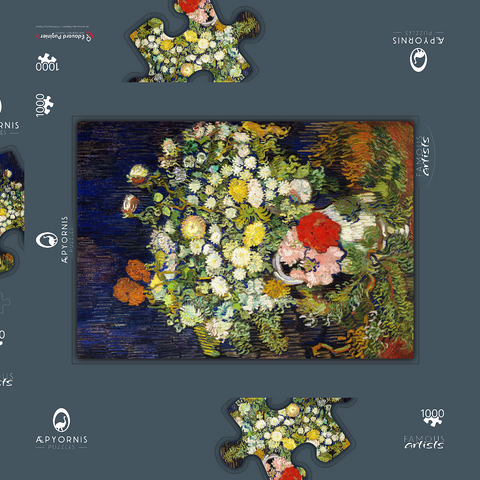 Bouquet of Flowers in a Vase (1890) by Vincent van Gogh 1000 Puzzle Schachtel 3D Modell