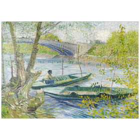 Darstellung des Puzzle-Motivs Fishing in Spring, the Pont de Clichy (Asnières) (1887) by Vincent van Gogh – Puzzleteile: 1000