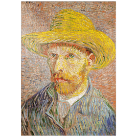 Darstellung des Puzzle-Motivs Self-Portrait with a Straw Hat (1887) by Vincent van Gogh – Puzzleteile: 1000