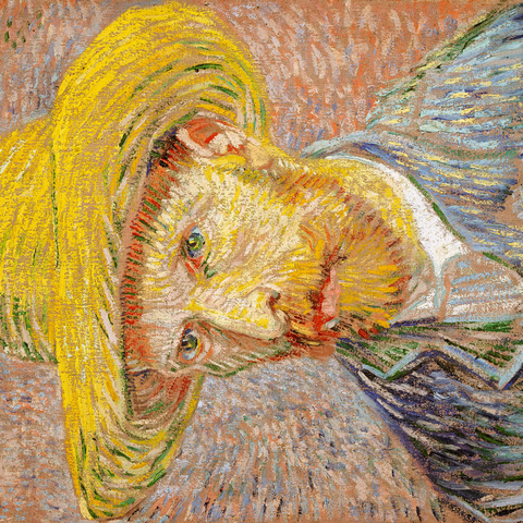 Self-Portrait with a Straw Hat (1887) by Vincent van Gogh 1000 Puzzle 3D Modell