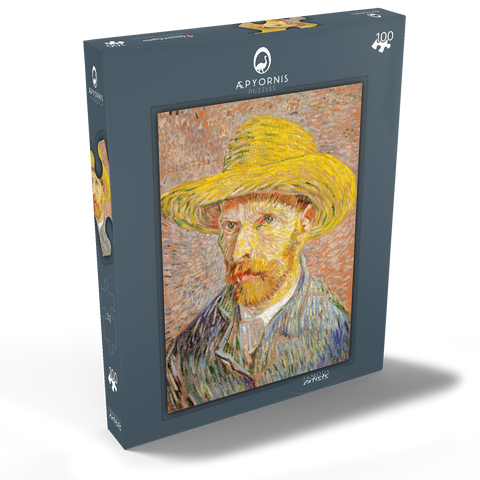Self-Portrait with a Straw Hat (1887) by Vincent van Gogh 100 Puzzle Schachtel Ansicht2