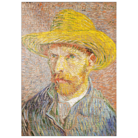Darstellung des Puzzle-Motivs Self-Portrait with a Straw Hat (1887) by Vincent van Gogh – Puzzleteile: 200