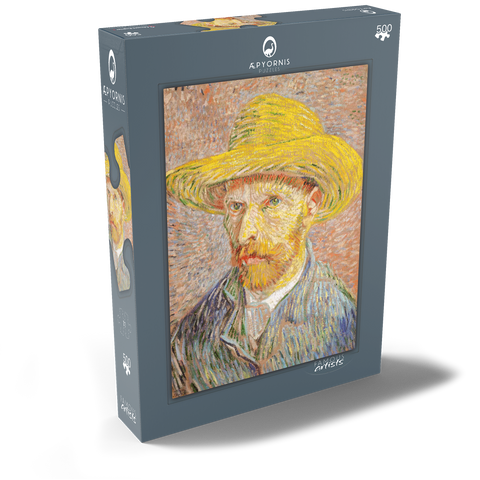 Self-Portrait with a Straw Hat (1887) by Vincent van Gogh 500 Puzzle Schachtel Ansicht2