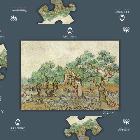 The Olive Orchard (1889) by Vincent van Gogh 1000 Puzzle Schachtel 3D Modell