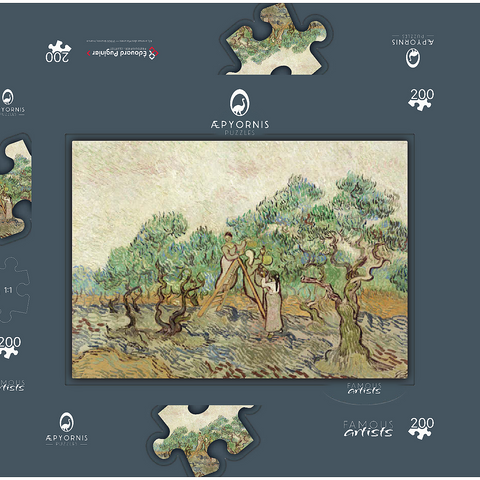 The Olive Orchard (1889) by Vincent van Gogh 200 Puzzle Schachtel 3D Modell
