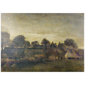 Darstellung des Puzzle-Motivs Farming Village at Twilight (1884) by Vincent van Gogh – Puzzleteile: 1000