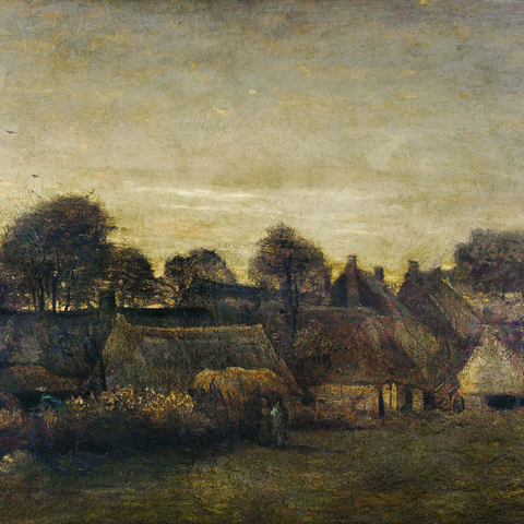 Farming Village at Twilight (1884) by Vincent van Gogh 1000 Puzzle 3D Modell