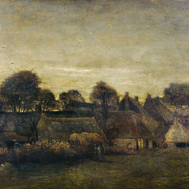 Farming Village at Twilight (1884) by Vincent van Gogh 200 Puzzle 3D Modell