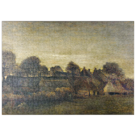 Darstellung des Puzzle Motivs Farming Village at Twilight (1884) by Vincent van Gogh - Puzzleteile: 500