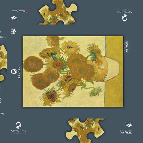 Vincent van Gogh's Sunflowers (1888) 1000 Puzzle Schachtel 3D Modell