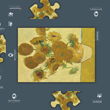 Vincent van Gogh's Sunflowers (1888) 500 Puzzle Schachtel 3D Modell