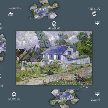 Vincent van Gogh's Houses at Auvers (1890) 1000 Puzzle Schachtel 3D Modell