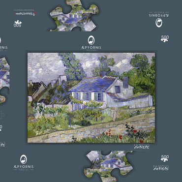 Vincent van Gogh's Houses at Auvers (1890) 500 Puzzle Schachtel 3D Modell