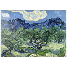 Darstellung des Puzzle-Motivs Vincent van Gogh's Olive Trees with the Alpilles in the Background (1889) – Puzzleteile: 1000