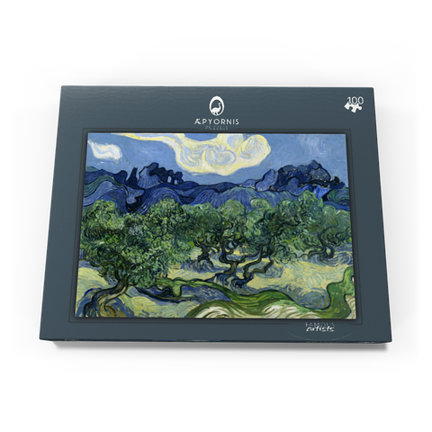 Vincent van Gogh's Olive Trees with the Alpilles in the Background (1889) 100 Puzzle Schachtel Ansicht3
