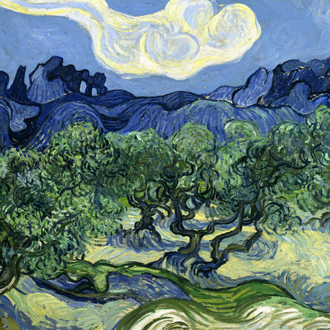 Vincent van Gogh's Olive Trees with the Alpilles in the Background (1889) 100 Puzzle 3D Modell