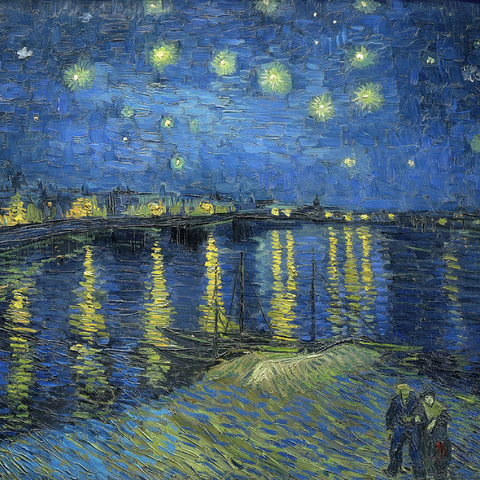 Vincent van Gogh's Starry Night Over the Rhone (1888) 100 Puzzle 3D Modell