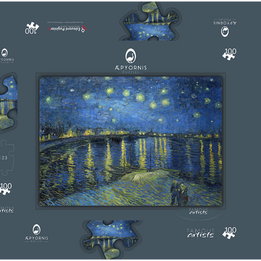 Vincent van Gogh's Starry Night Over the Rhone (1888) 100 Puzzle Schachtel 3D Modell