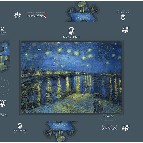 Vincent van Gogh's Starry Night Over the Rhone (1888) 200 Puzzle Schachtel 3D Modell