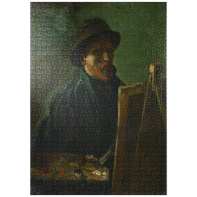 Darstellung des Puzzle-Motivs Vincent van Gogh's Self-Portrait with Dark Felt Hat at the Easel (1886) – Puzzleteile: 1000