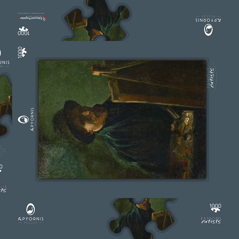 Vincent van Gogh's Self-Portrait with Dark Felt Hat at the Easel (1886) 1000 Puzzle Schachtel 3D Modell