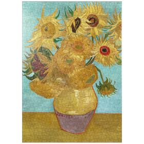 Darstellung des Puzzle-Motivs Vincent van Gogh's Vase with Twelve Sunflowers (1888-1889) – Puzzleteile: 1000