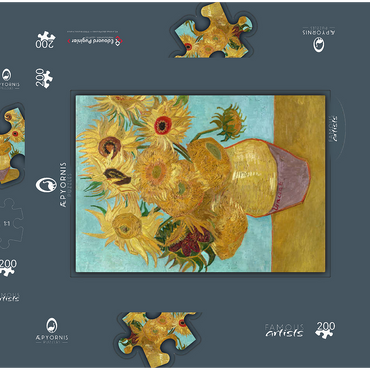 Vincent van Gogh's Vase with Twelve Sunflowers (1888–1889) 200 Puzzle Schachtel 3D Modell