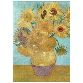 Darstellung des Puzzle-Motivs Vincent van Gogh's Vase with Twelve Sunflowers (1888-1889) – Puzzleteile: 500