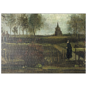 Darstellung des Puzzle-Motivs Vincent van Gogh's The Parsonage Garden at Nuenen (1884) – Puzzleteile: 500