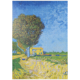 Darstellung des Puzzle-Motivs Vincent van Gogh's Avenue at Arles with houses (1888) – Puzzleteile: 1000