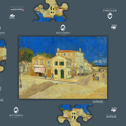 Vincent van Gogh's The yellow house (1888) 500 Puzzle Schachtel 3D Modell